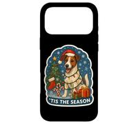 Carcasa para iPhone 17 Pro MAX Dueño de Tis The Season Smooth Fox Terrier, Feliz Navidad