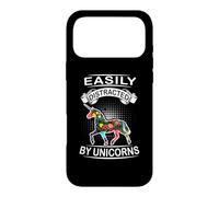 Carcasa para iPhone 17 Pro MAX Easily Distracted by Unicorns Funny Animal Unicorn Loves