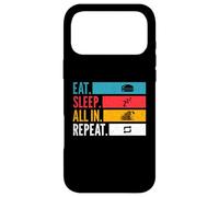 Carcasa para iPhone 17 Pro MAX Eat Sleep con mentalidad de Juego de póker repetido y motivación