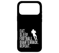 Carcasa para iPhone 17 Pro MAX Eat Sleep Quarterback QB Player Divertido Gráfico Diciendo Repetir