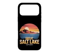 Carcasa para iPhone 17 Pro MAX El Gran Lago Salado Utah Turista Vintage Retro Puesta del Sol Agua