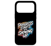 Carcasa para iPhone 17 Pro MAX El Progreso Comienza con aparecer - Cita Positiva de motivación