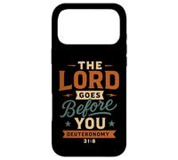 Carcasa para iPhone 17 Pro MAX El Señor va Ante ti Deuteronomio 31 8 Vintage Christian