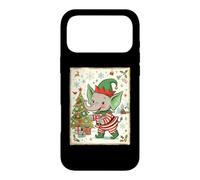 Carcasa para iPhone 17 Pro MAX Elefante Santa's Elf Christmas Tree Presents Retro Holiday