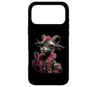 Carcasa para iPhone 17 Pro MAX Elegante Retrato De Ovejas Moda Granja Animal Cordero Rosa Redondo