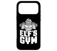 Carcasa para iPhone 17 Pro MAX Elf's Gym Kettlebell Bodybuilder Entrenamiento de Navidad