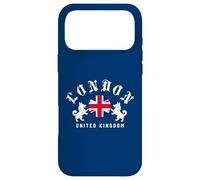 Carcasa para iPhone 17 Pro MAX Emblema de Perro Corgi de la Bandera británica de Londres, Estilo clásico