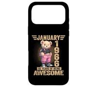 Carcasa para iPhone 17 Pro MAX Enero 1966 60 Cumpleaños 60 Años Oso De Peluche Siendo Impresionante