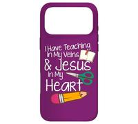 Carcasa para iPhone 17 Pro MAX Enseñando En Mis Venas Jesús En Mi Corazón Maestro De Escuela Dominical