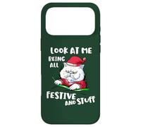 Carcasa para iPhone 17 Pro MAX Es Gracioso mirarme Siendo Tan Festivo y esas Cosas como un Gato navideño