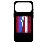 Carcasa para iPhone 17 Pro MAX Eslovenia Letonia Media Bandera Herencia Eslovena Letona