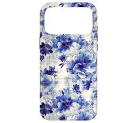 Carcasa para iPhone 17 Pro MAX Estampado Atemporal de Flores Azules de inspiración Antigua