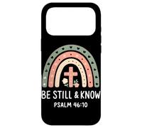 Carcasa para iPhone 17 Pro MAX Estar quieto y Conocer Salmo 46:10 Arte Cristiano del Arco Iris