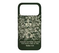 Carcasa para iPhone 17 Pro MAX Esther Cuatro Catorce Fe Cristiana Corona Floral Reina