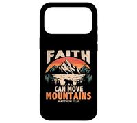 Carcasa para iPhone 17 Pro MAX Faith Can Move Mountains Retro Sunset Bible Verse Christian