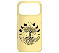 Carcasa para iPhone 17 Pro MAX Fases de la Luna Retro 60's 70's Vibe Árbol de la Vida Gráfico