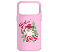 Carcasa para iPhone 17 Pro MAX Feeling Jolly Pink Cowboy Santa Western Christmas