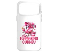 Carcasa para iPhone 17 Pro MAX Flamazing Sydney Pink Flamingo Tropical Beach Scene Mujer
