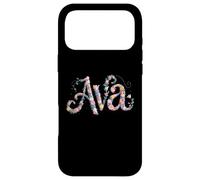 Carcasa para iPhone 17 Pro MAX Flor Nombre AVA Personalizado Chica Nametag Garden