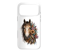 Carcasa para iPhone 17 Pro MAX Floral Wild Horse Country Equitación Boho Western Cowgirl