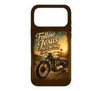 Carcasa para iPhone 17 Pro MAX Follow Jesus He is The Way Christian Motorcycle Gospel Biker