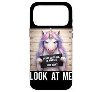 Carcasa para iPhone 17 Pro MAX Foto policial de Unicornio No Puedo IR a la cárcel, Soy majestuoso, mírame