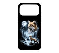 Carcasa para iPhone 17 Pro MAX Fox Aullando en Moon 90's Retro