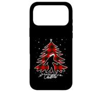 Carcasa para iPhone 17 Pro MAX Funny Bigfoot Christmas Tree Lights Plaid Xmas Sasquatch