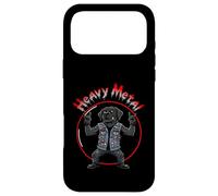 Carcasa para iPhone 17 Pro MAX Funny Black Labrador Heavy-Metal Rock Música Metalhand