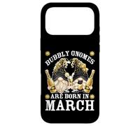 Carcasa para iPhone 17 Pro MAX Funny Champagne Birthday Gnomes For Women Are Born In March