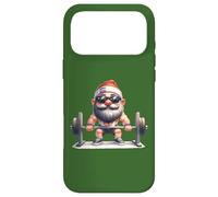 Carcasa para iPhone 17 Pro MAX Funny Christmas In July Santa Keeps Fit with Weightlifting