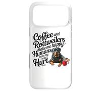 Carcasa para iPhone 17 Pro MAX Funny Coffee and Rottweilers Make Me Happy Not Humans