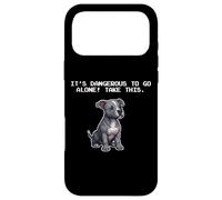 Carcasa para iPhone 17 Pro MAX Funny Dangerous Go Alone Pixel bit Video Gamer Pittie Lover