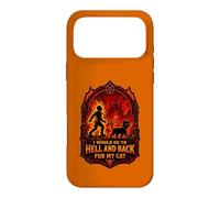 Carcasa para iPhone 17 Pro MAX Funny Halloween I'D IR AL Infierno Y Volver para MI Gato