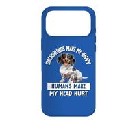 Carcasa para iPhone 17 Pro MAX Funny Humans Hurt My Head Happy Piebald Dachshund Lover
