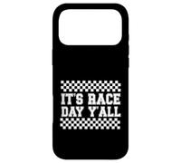 Carcasa para iPhone 17 Pro MAX Funny It's Race Day Y'all - Pista de Carreras a Cuadros para Hombre