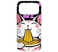Carcasa para iPhone 17 Pro MAX Funny Kawaii Happy Lucky Eats Cat Ramen Fideos Wi