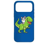 Carcasa para iPhone 17 Pro MAX Funny Kawaii Kids Dino Dinosaur Blue Merle Corgi Lover