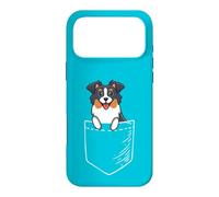 Carcasa para iPhone 17 Pro MAX Funny Kawaii Pocket Tri Color Australian Shepherd Dog Lover