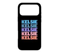 Carcasa para iPhone 17 Pro MAX Funny Modern Repeated Text Design First Name Kelsie
