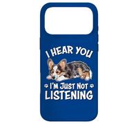 Carcasa para iPhone 17 Pro MAX Funny Napping Hear You Not Listening Blue Merle Corgi Lover