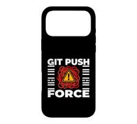 Carcasa para iPhone 17 Pro MAX Funny Programmer Coding Git Push Force Warning
