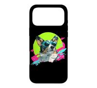 Carcasa para iPhone 17 Pro MAX Funny Retro Vintage 80s 90s Cardigan Blue Merle Corgi Lover
