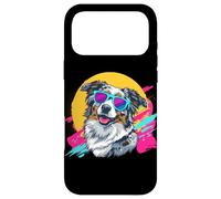 Carcasa para iPhone 17 Pro MAX Funny Retro Vintage 80s Blue Merle Australian Shepherd Lover