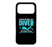 Carcasa para iPhone 17 Pro MAX Funny Scuba Dive Be Nice To A Diver Diving For Men Women
