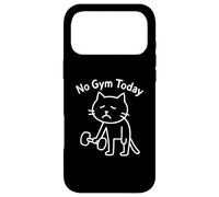 Carcasa para iPhone 17 Pro MAX Funny Triste Cat Meme No Gym Today Minimalista Levantador de Pesas Gimnasio