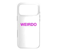 Carcasa para iPhone 17 Pro MAX Funny Weirdo Hot Pink Groovy Mensaje extraño extraño Diferente