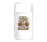 Carcasa para iPhone 17 Pro MAX Funny Will Lift For Snacks Sarcástico Fitness Entrenamiento Citas
