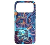 Carcasa para iPhone 17 Pro MAX Futurista Cyberpunk PC Gamer y Retro Pixel Art RPG Fantasía
