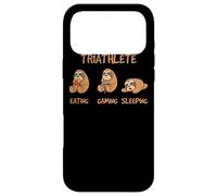 Carcasa para iPhone 17 Pro MAX Gamer Triathlete Funny Gaming Sloth Playing Video Game Nerd